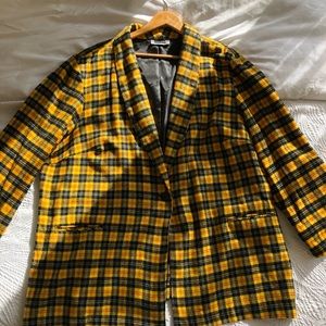 Vintage Yellow Plaid Coat